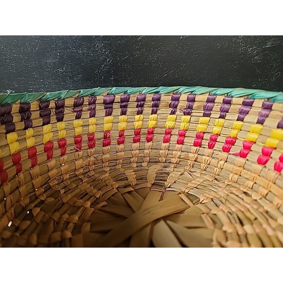 Vintage Striped Woven Basket - Picture 9 of 10